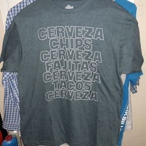 Men's"Cerveza, Chips, Fajitas, Tacos" Fun T-shirt